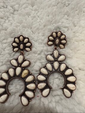 White Teardrop Statement Dangle Earrings - Women's Jewelry